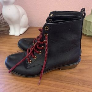 Combat Boots Faux Leather